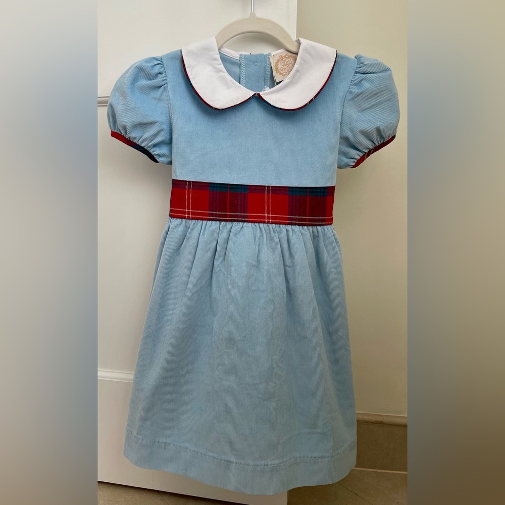 NWT- Beaufort Bonnet Co Cindy Lou Dress Barrington Blue/Middleton Place Plaid -8
